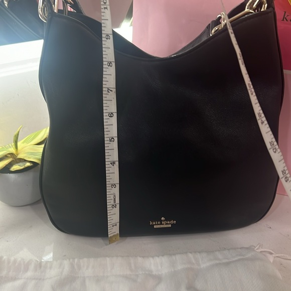 Kate Spade leather bag with dust bag and shopping bag. EUC black - Picture 9 of 17